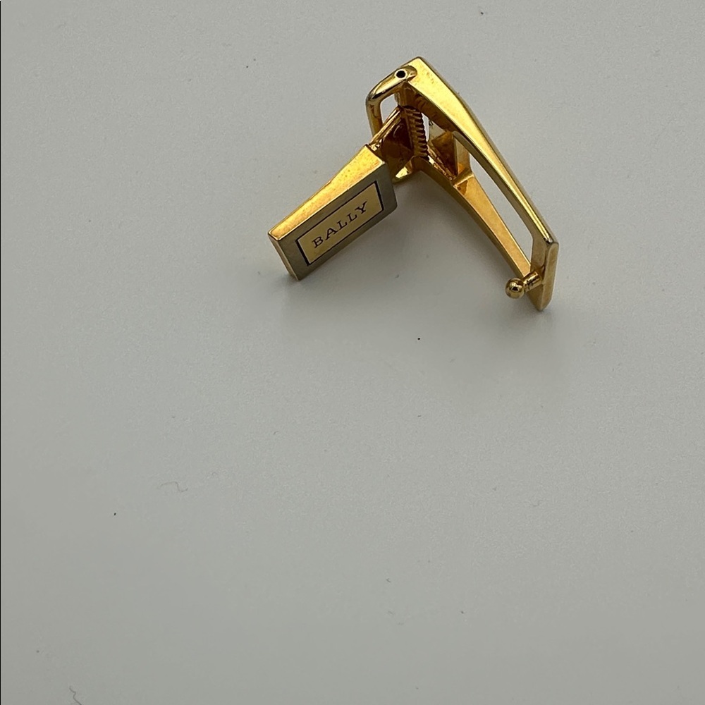 BALLY Gold Silver Two Tone Belt Buckle 1.75”x1.25” - Picture 4 of 5